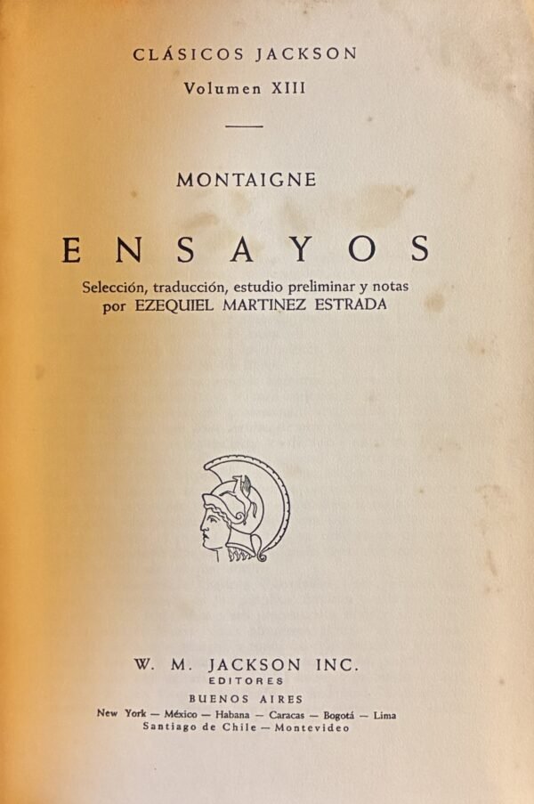 Ensayos - Montaigne - Clasicos Jackson