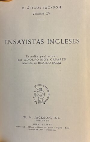 pepe (79) Ensayistas ingleses - Clasicos Jackson